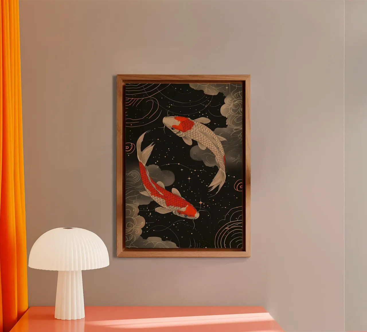 Pesce koi giapponese Yin Yang alluminio dibond da Mikesell