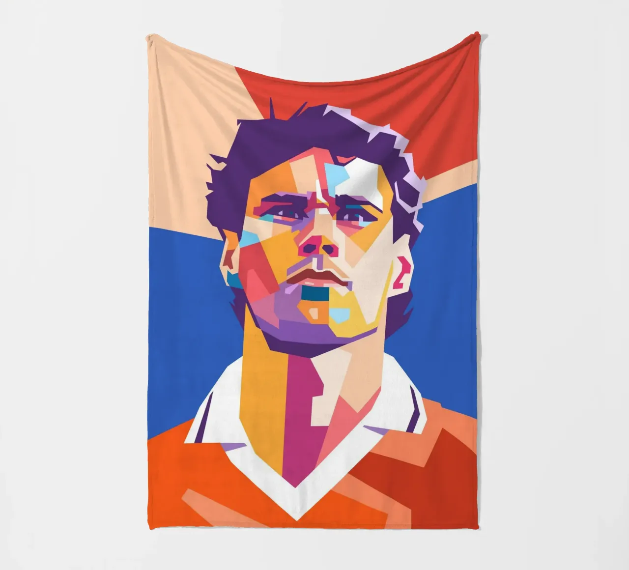 Marco Van Basten on WPAP art style fleece blanket by Hantamrata
