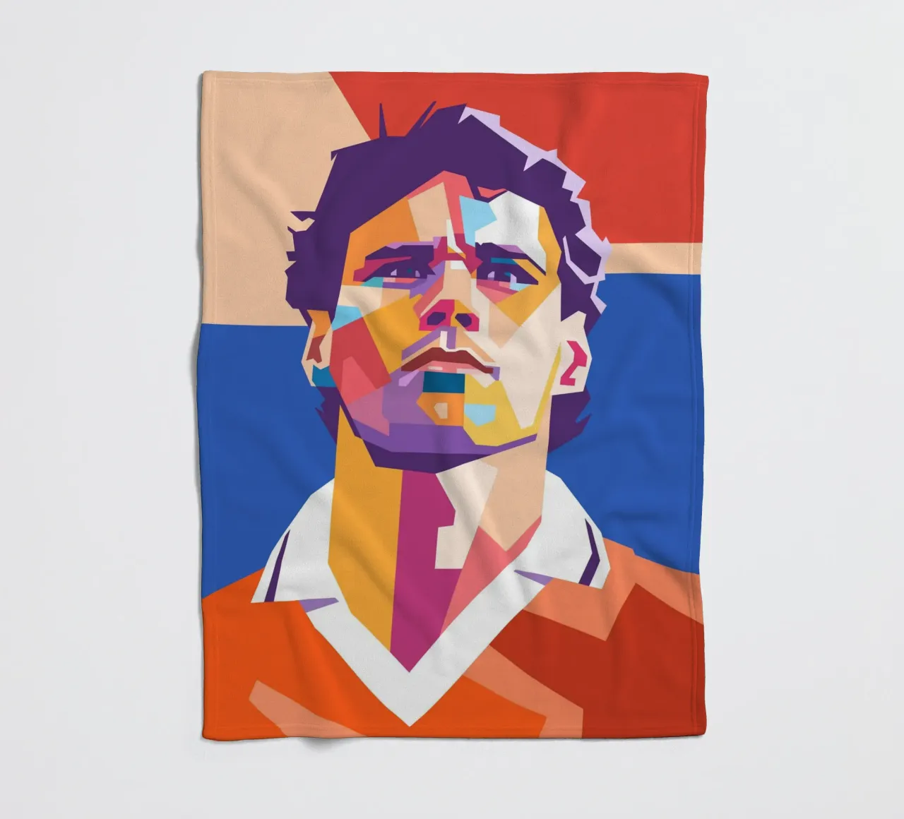Marco Van Basten on WPAP art style fleece blanket by Hantamrata