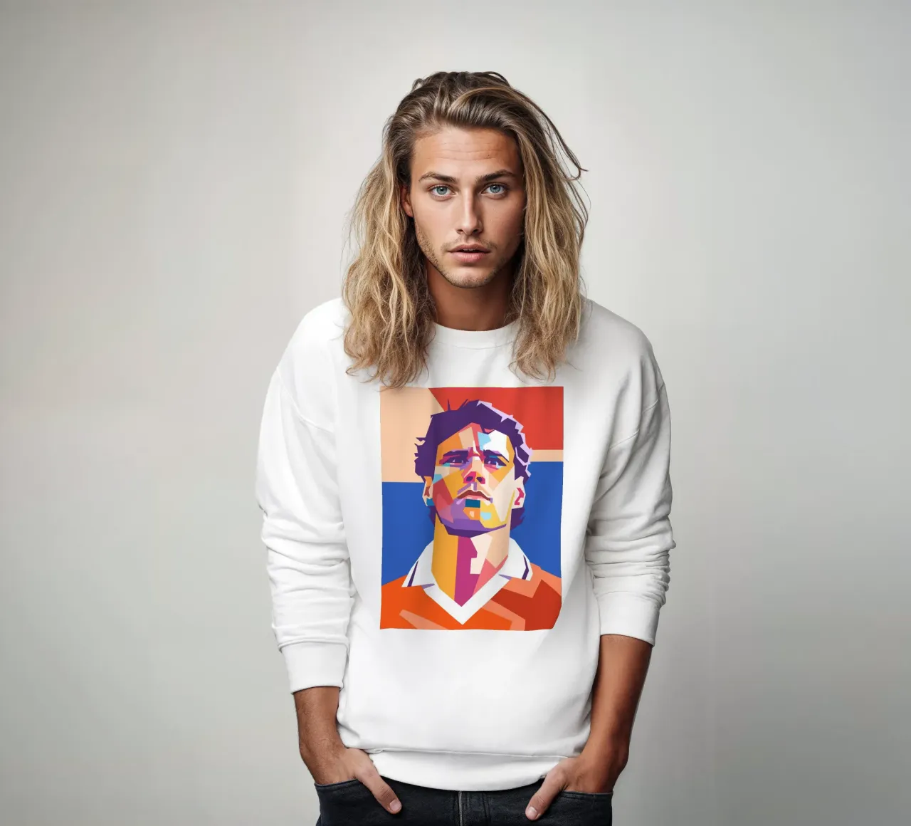 Marco Van Basten sullo stile artistico di WPAP felpa da Hantamrata