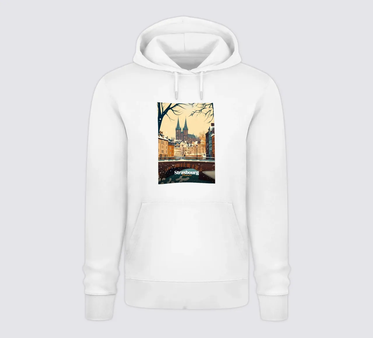 Scena invernale a Strasburgo felpa con cappuccio da Ginnery