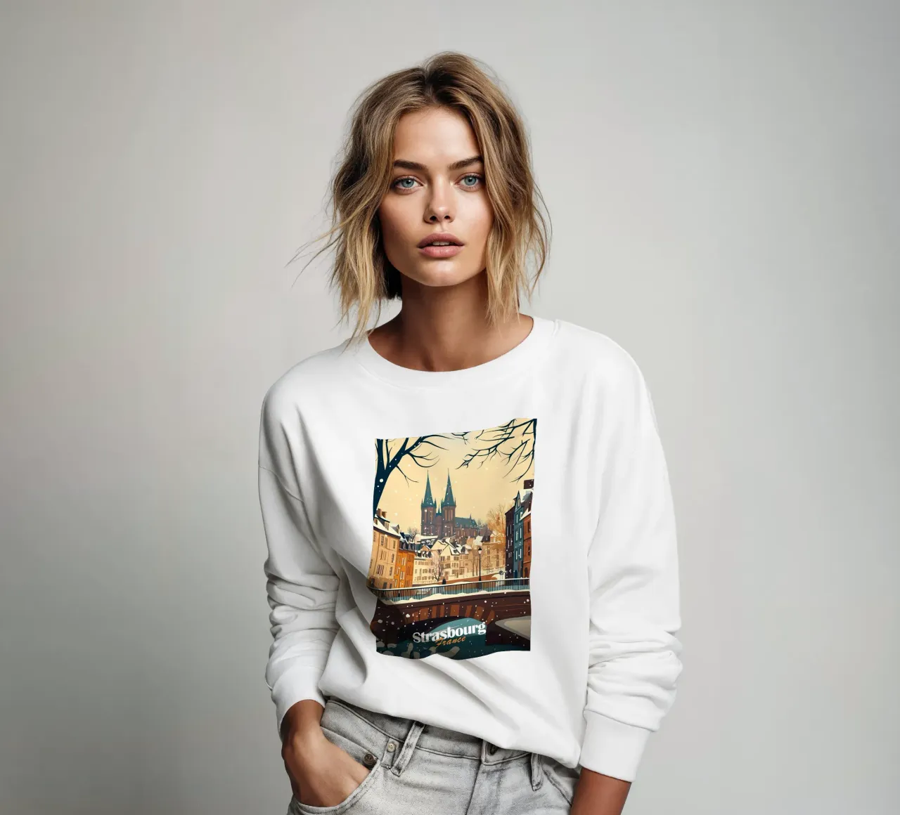 Scena invernale a Strasburgo felpa da Ginnery