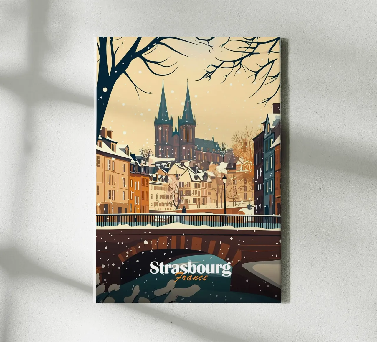Scena invernale a Strasburgo tela da Ginnery
