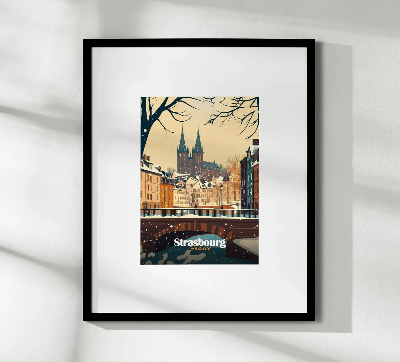 Scena invernale a Strasburgo carta hahnemühle da Ginnery