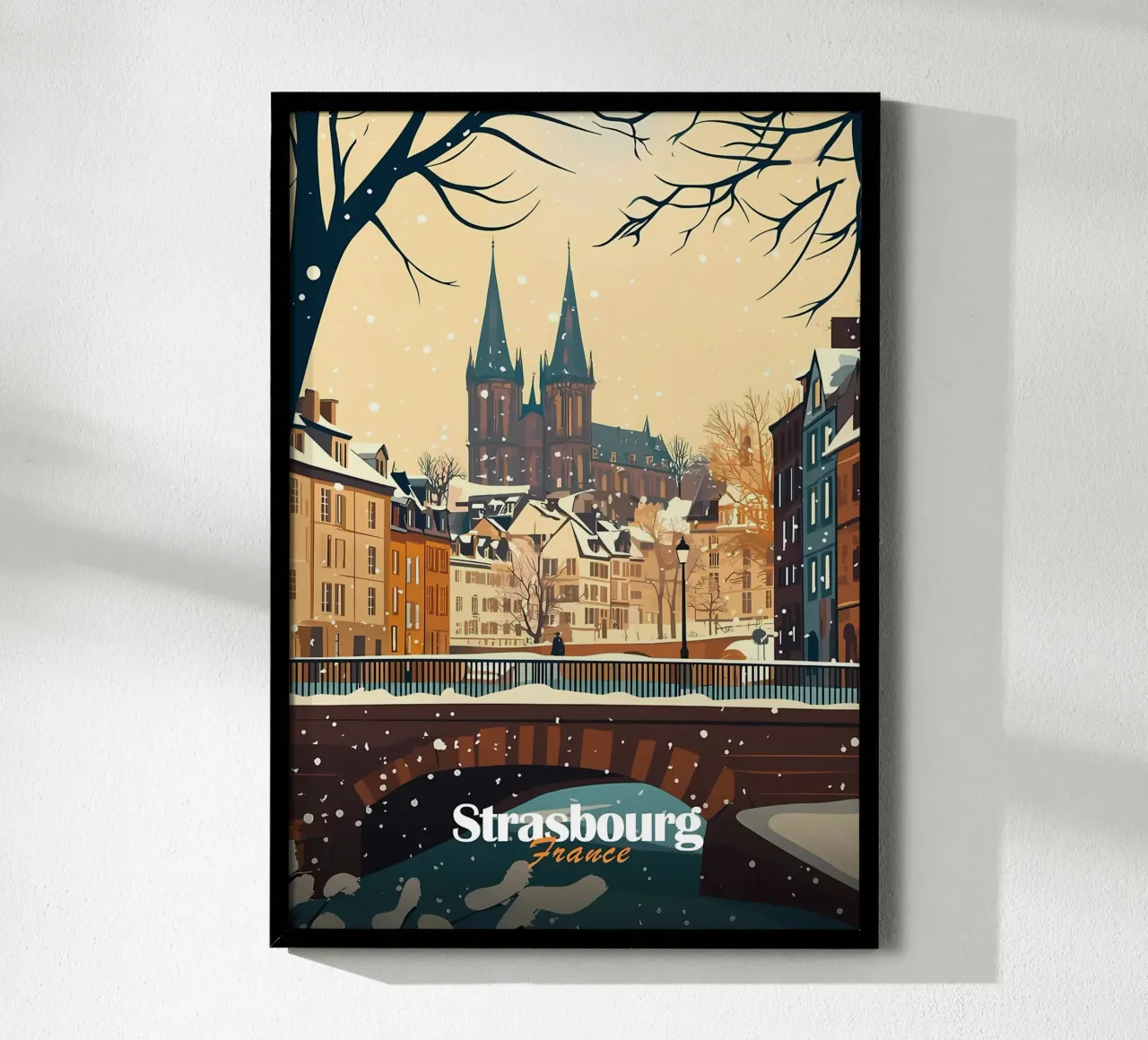 Scena invernale a Strasburgo carta hahnemühle da Ginnery