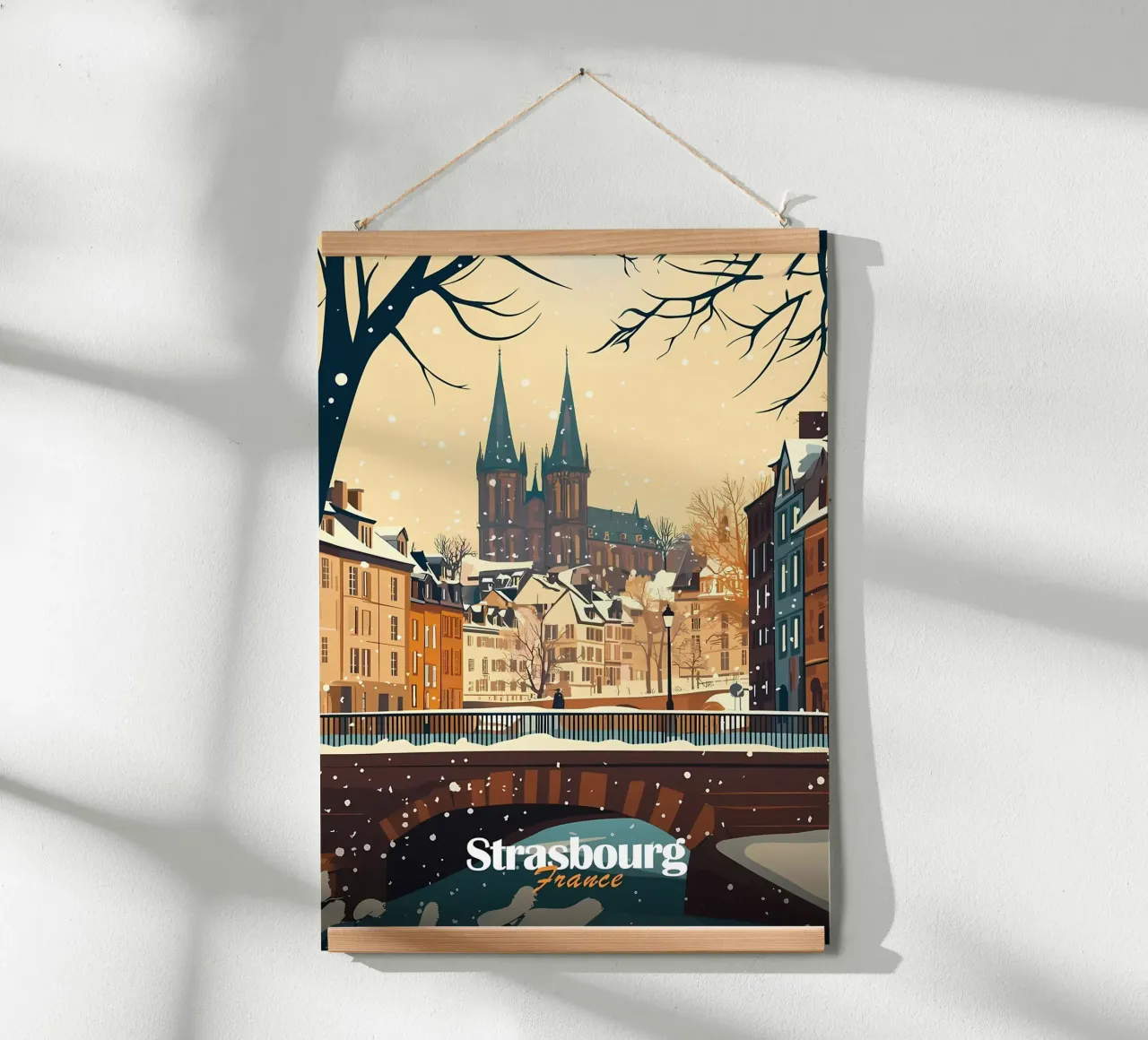 Scena invernale a Strasburgo carta hahnemühle da Ginnery