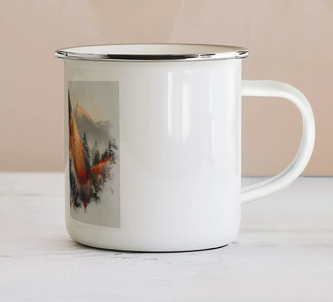 Volpe Natura tazza in smalto da Ruth