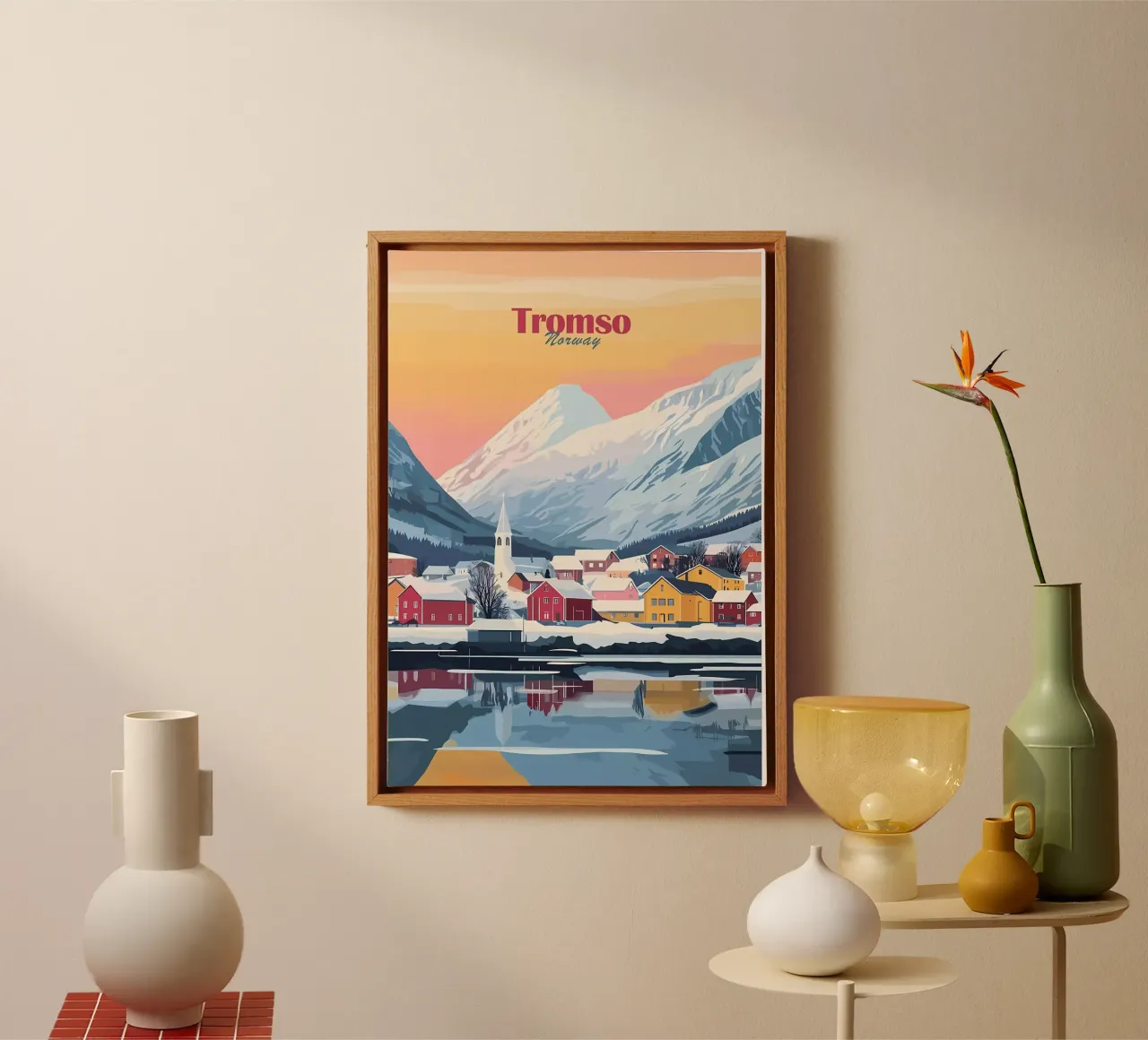 Tromso Norvegia Paesaggio tela con Cornice a cassetta da Ginnery