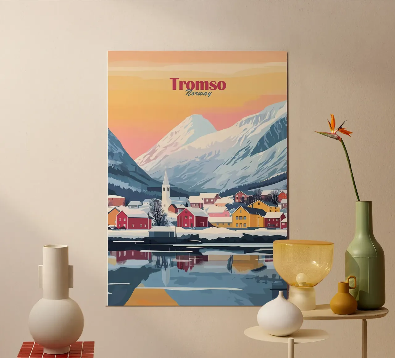 Tromso Norvegia Paesaggio poster con telaio in plastica da Ginnery