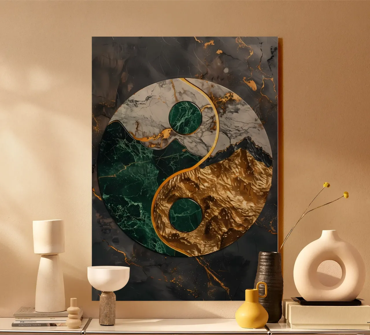 Armonia Yin Yang Kintsugi alluminio dibond da Mikesell