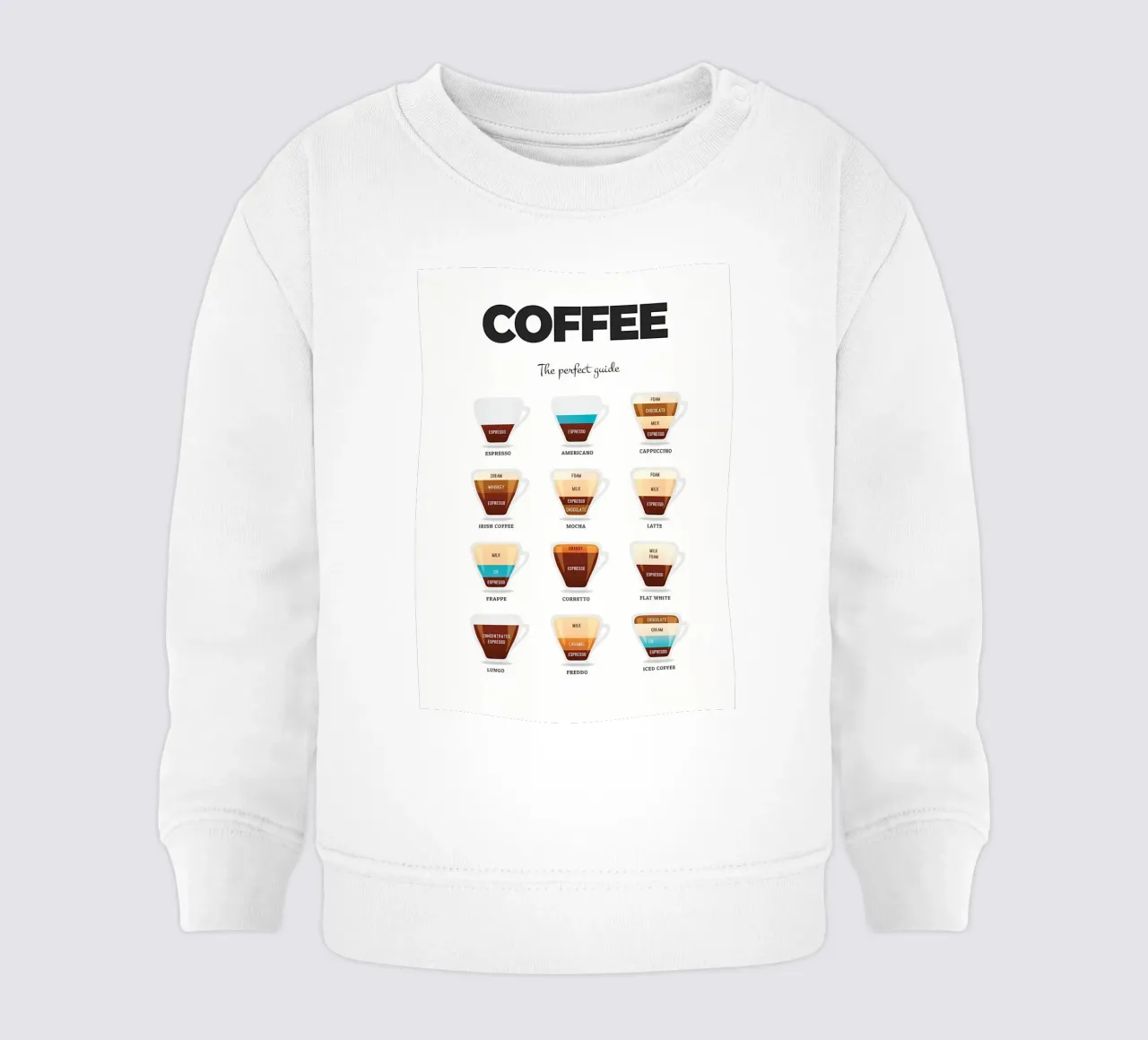 Coffee Essential Guide baby sweatshirt by Eames