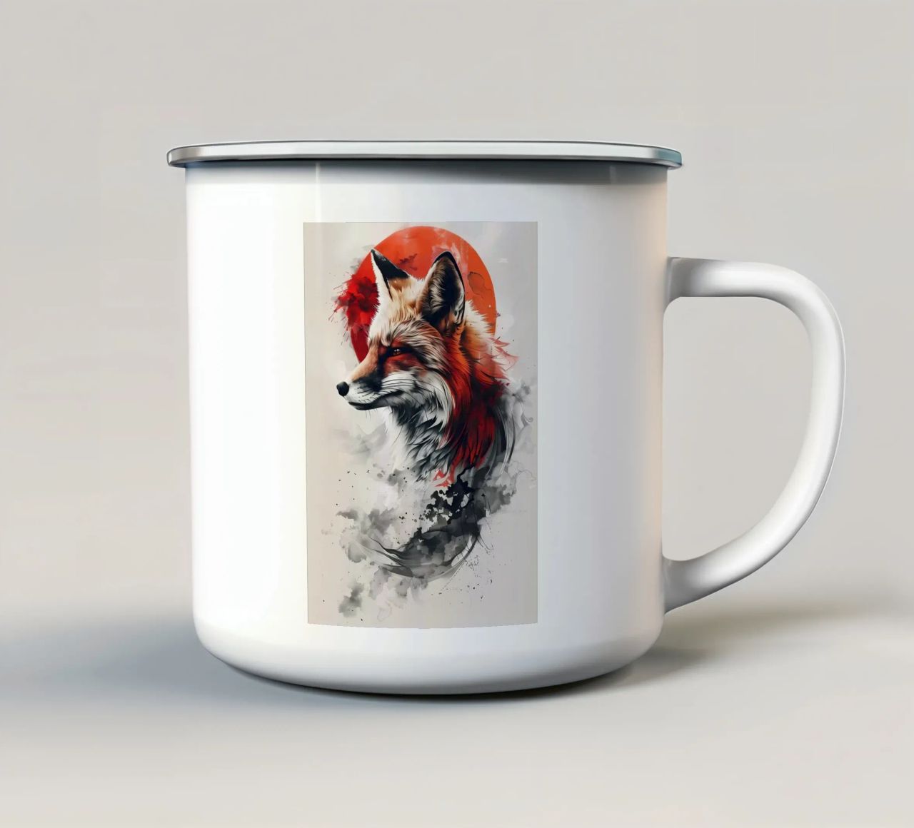 Volpe rossa Giappone tazza in smalto da Ruth