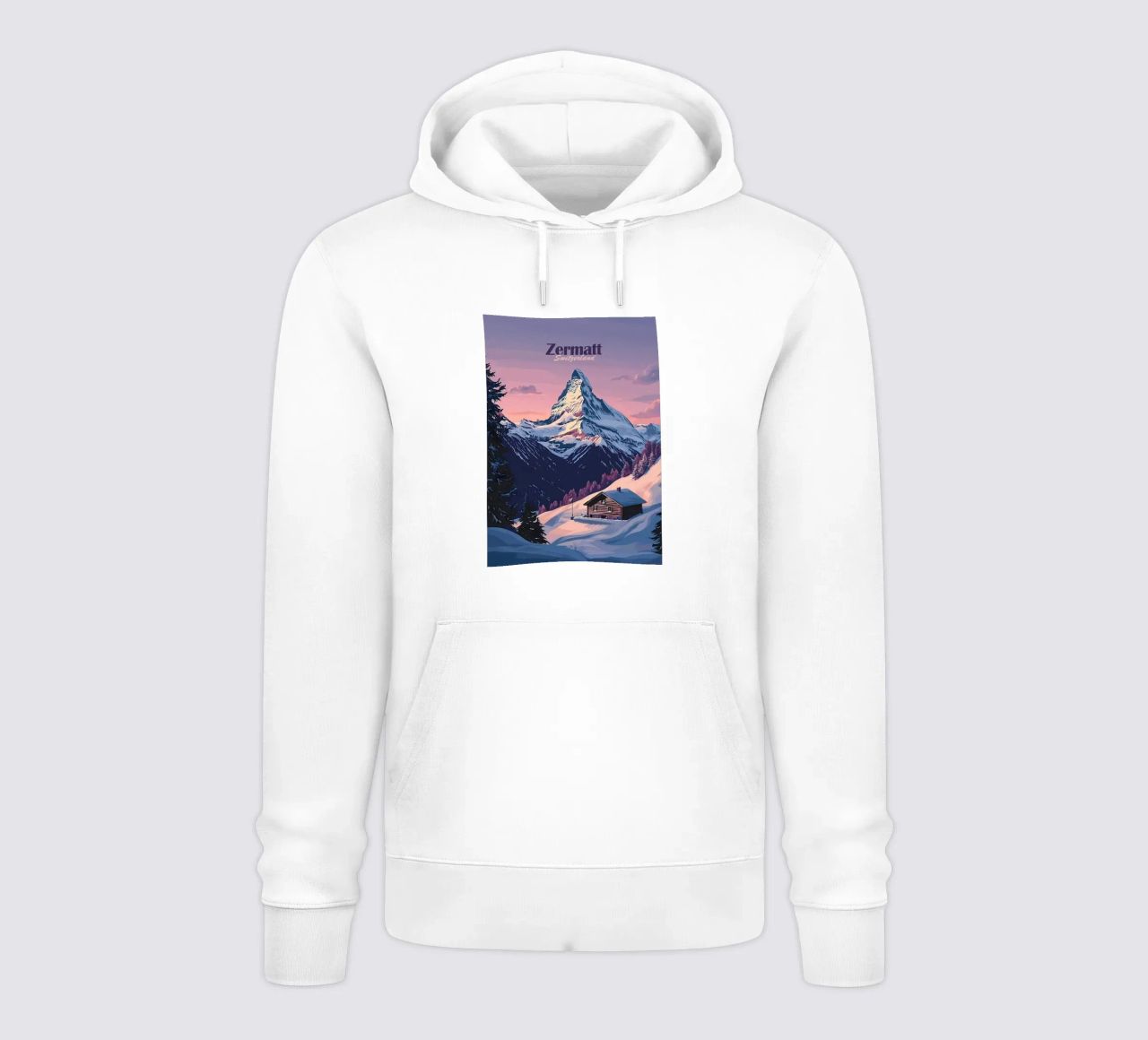 Zermatt Schweiz Bergblick Hoodie von Ginnery