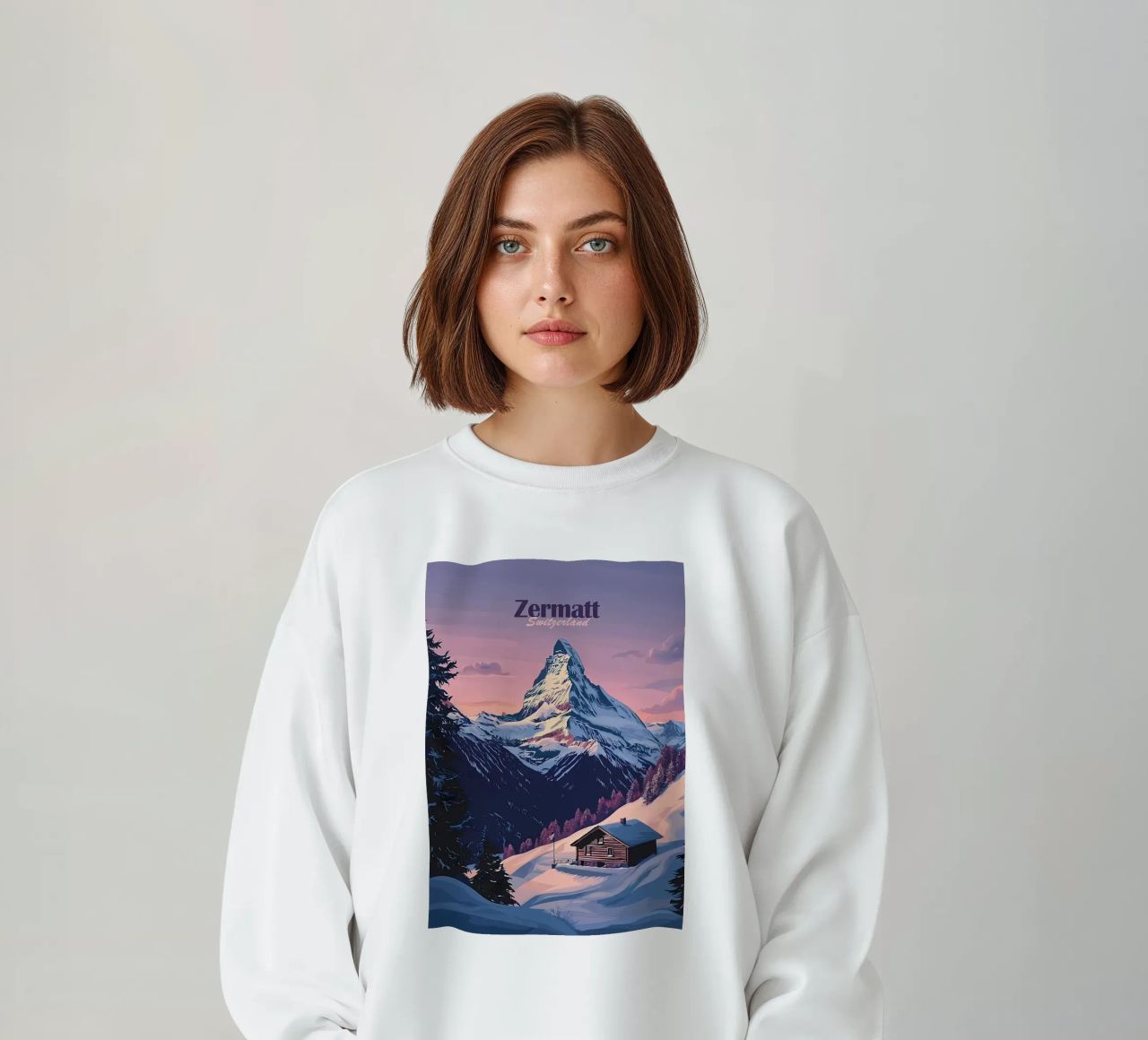Zermatt Schweiz Bergblick Sweatshirt von Ginnery
