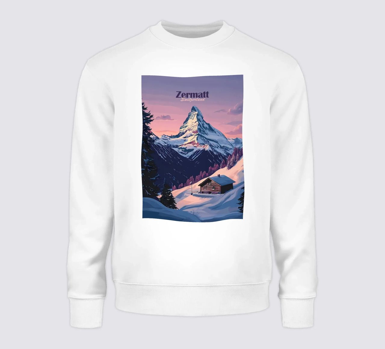Zermatt Schweiz Bergblick Sweatshirt von Ginnery