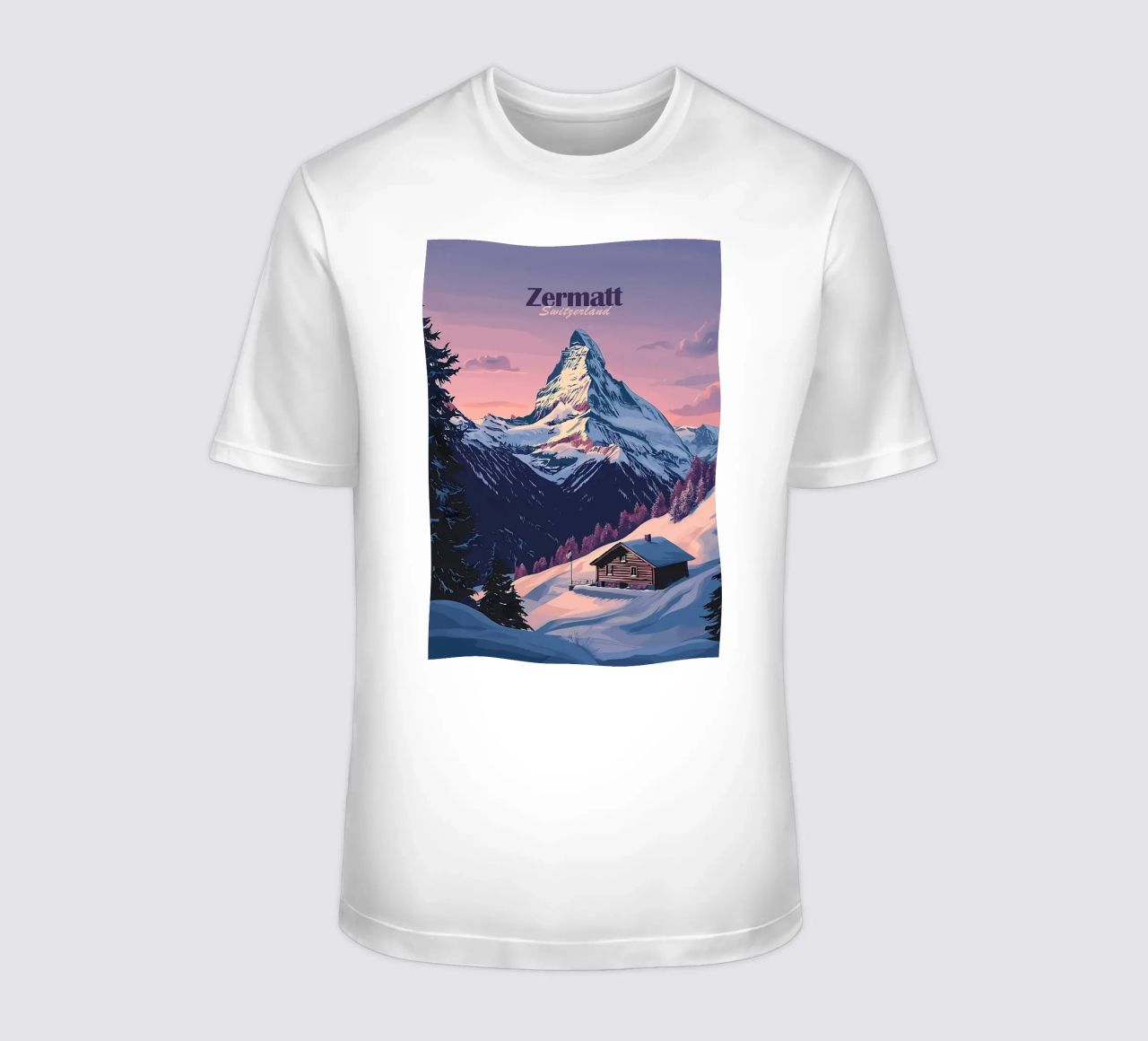 Zermatt Schweiz Bergblick T-Shirt von Ginnery