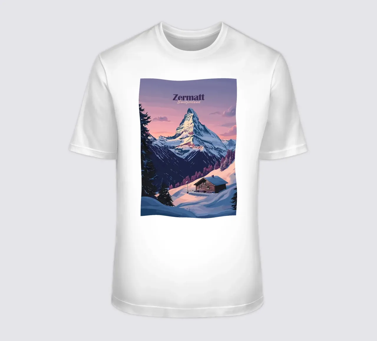 Zermatt Svizzera Vista sulle montagne t-shirt da Ginnery