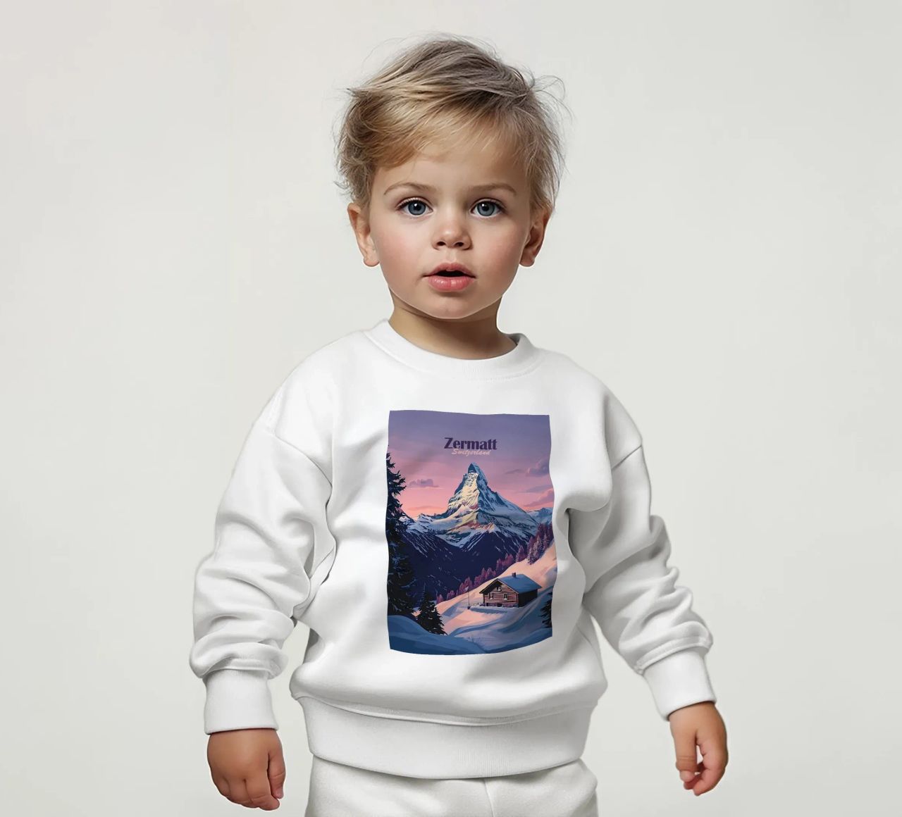 Zermatt Schweiz Bergblick Baby Sweatshirt von Ginnery