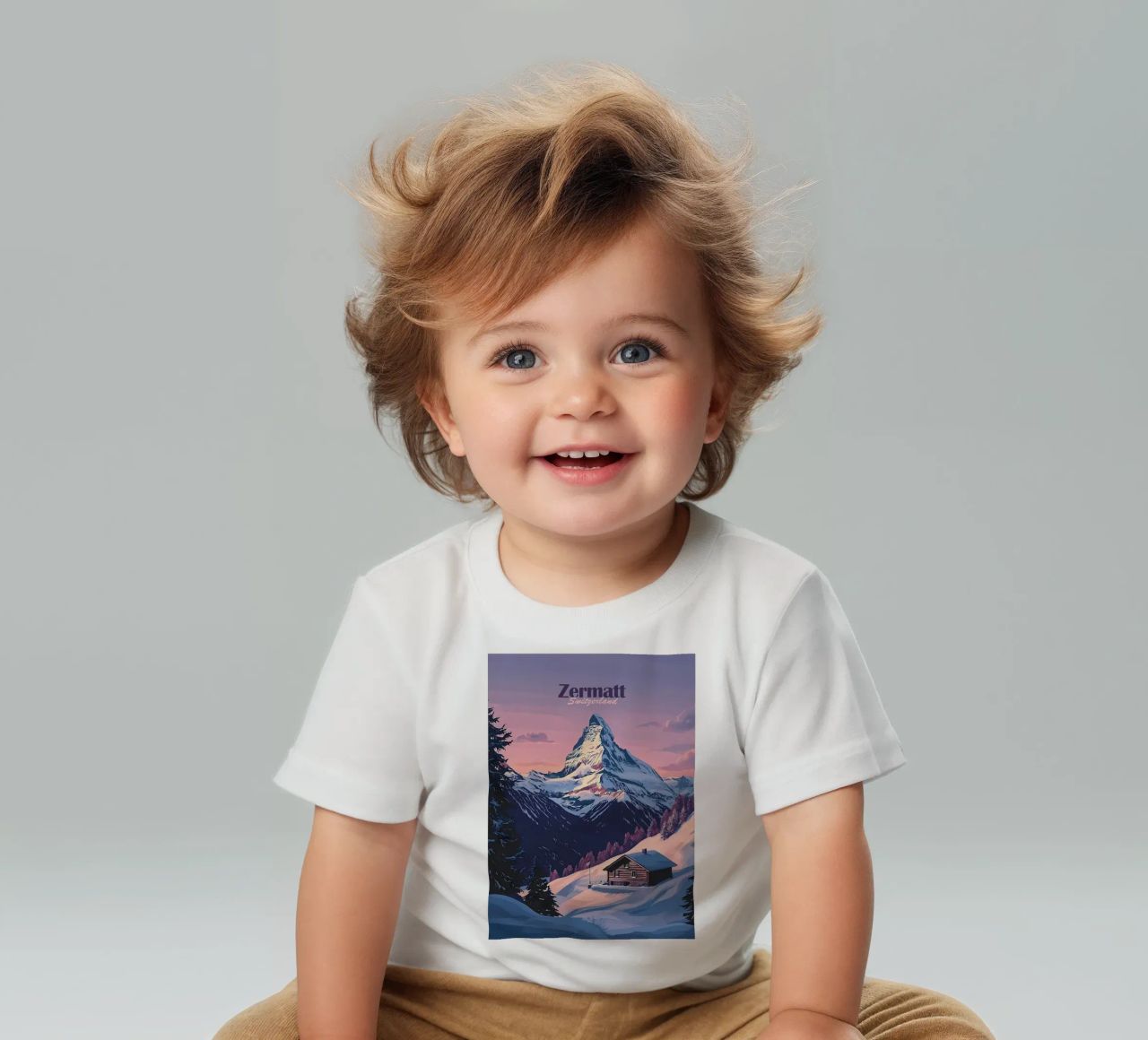 Zermatt Schweiz Bergblick Baby T-Shirt von Ginnery