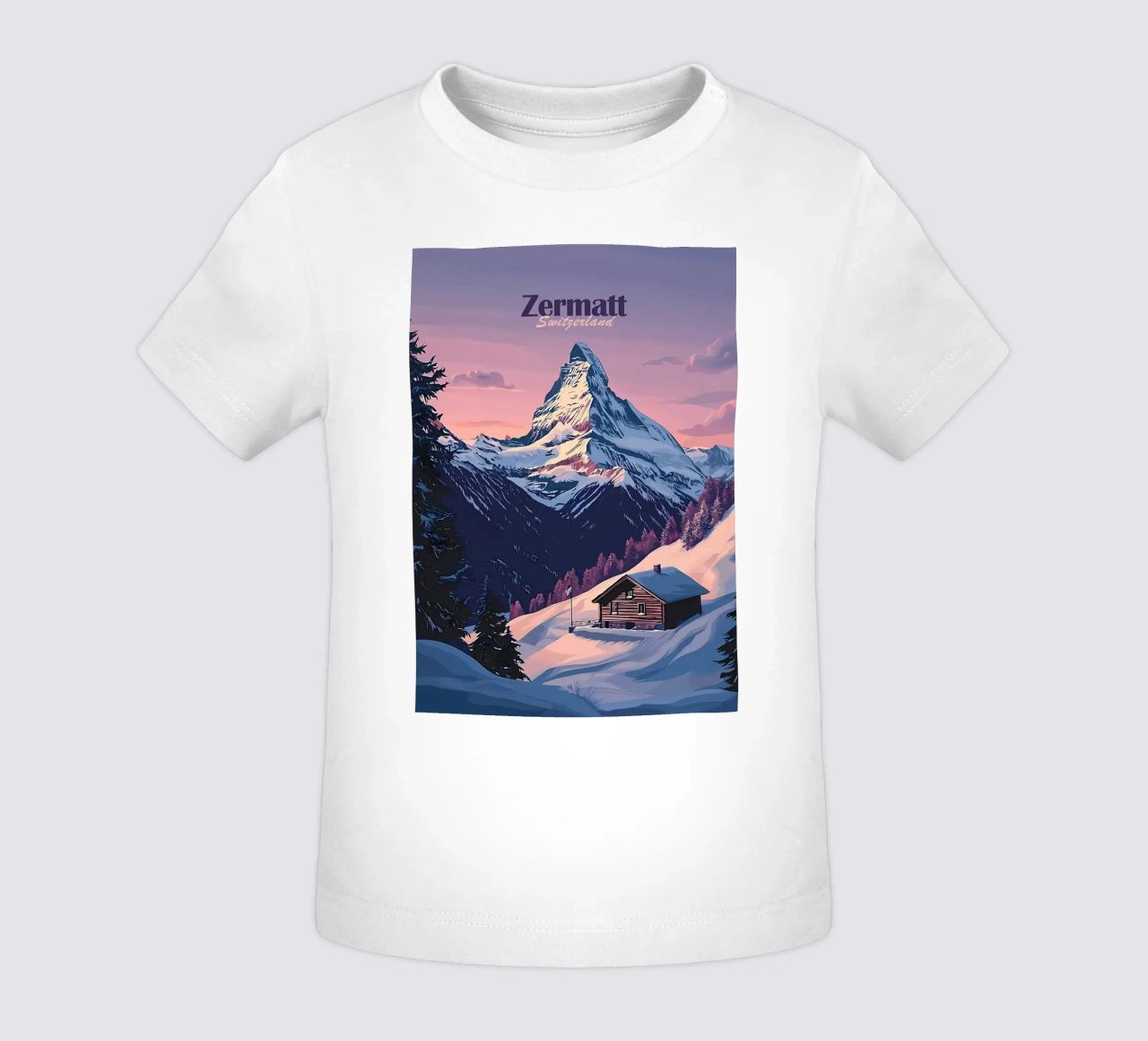 Zermatt Schweiz Bergblick Baby T-Shirt von Ginnery