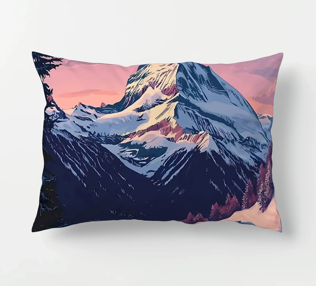 Zermatt Schweiz Bergblick Kissen von Ginnery