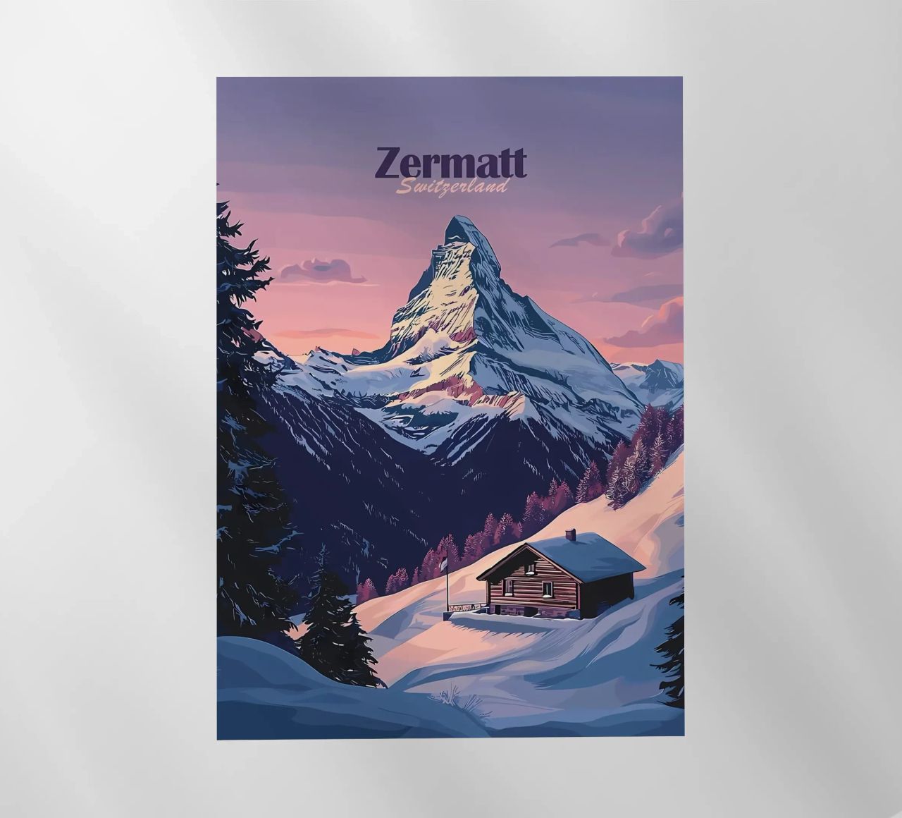 Zermatt Schweiz Bergblick Backlit Folie von Ginnery