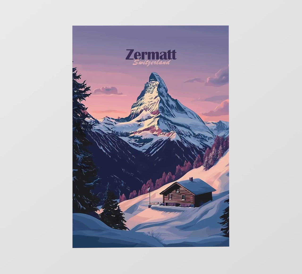 Zermatt Schweiz Bergblick Backlit Folie von Ginnery