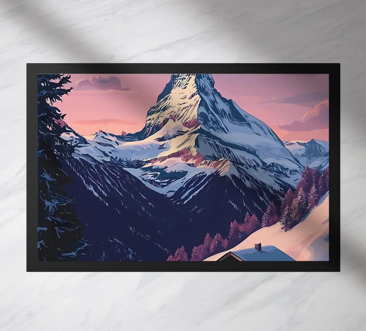 Zermatt Schweiz Bergblick Fußmatte von Ginnery