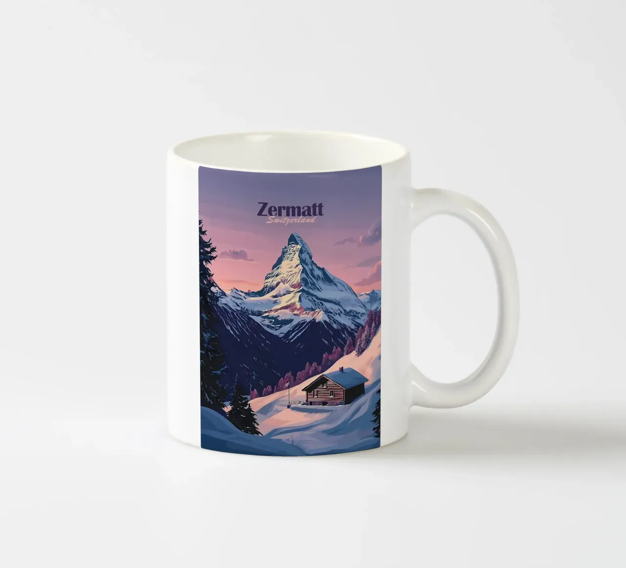 Zermatt Svizzera Vista sulle montagne tazza in ceramica da Ginnery