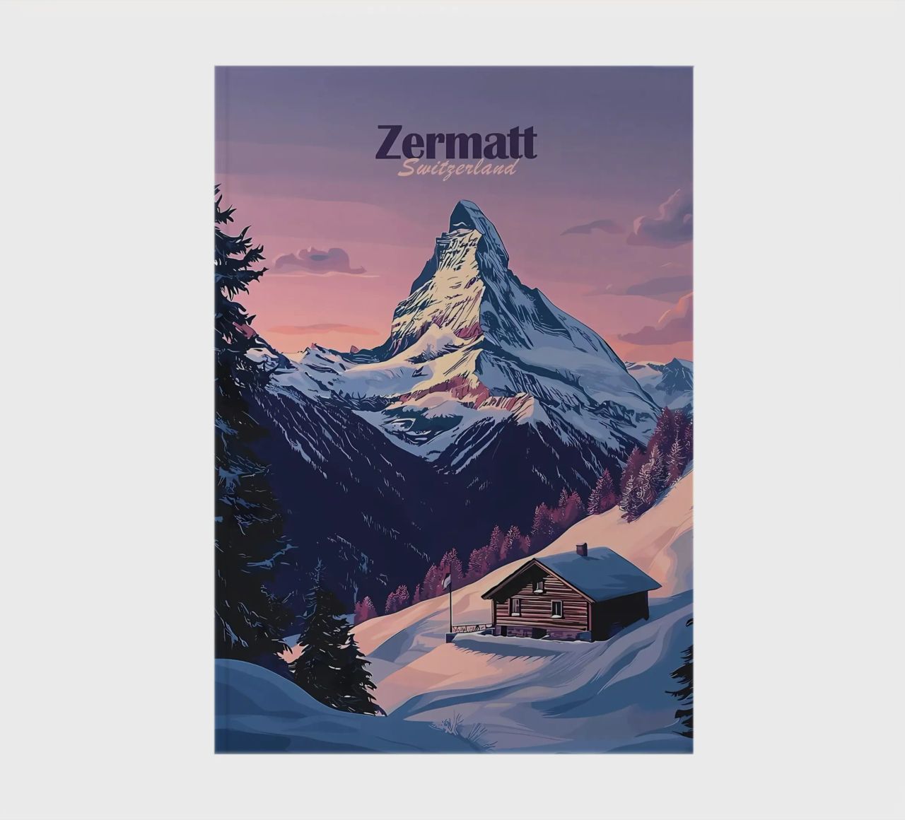 Zermatt Schweiz Bergblick Notizbuch von Ginnery
