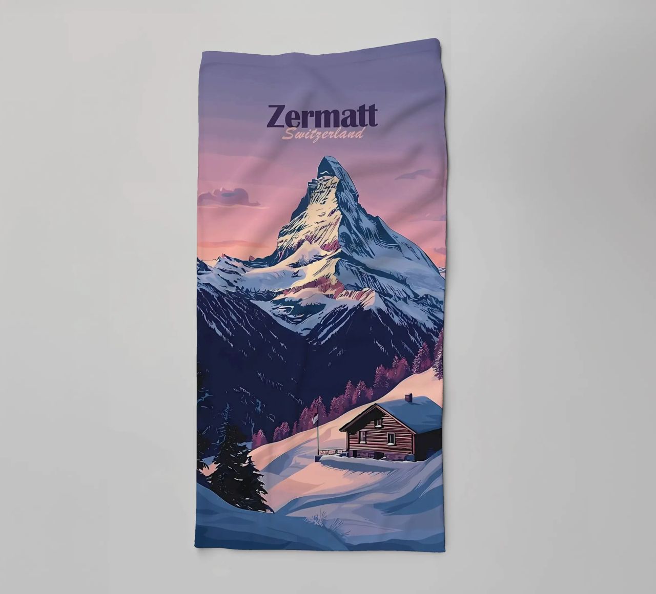 Zermatt Schweiz Bergblick Handtuch von Ginnery