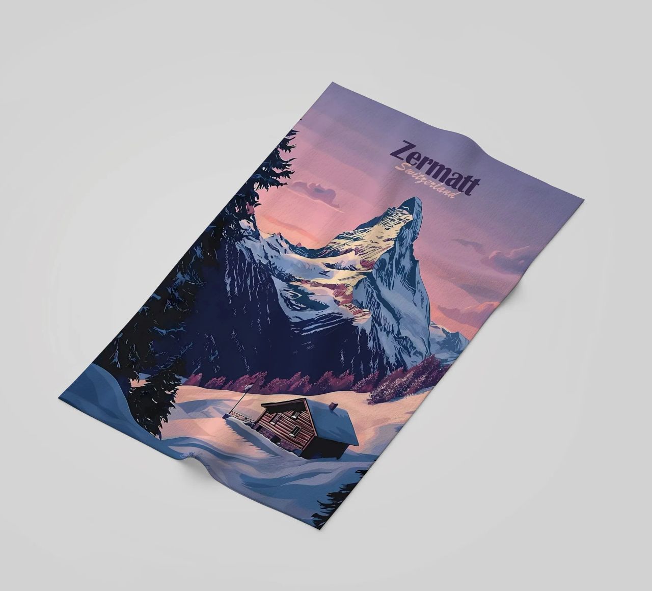 Zermatt Schweiz Bergblick Strandtuch von Ginnery