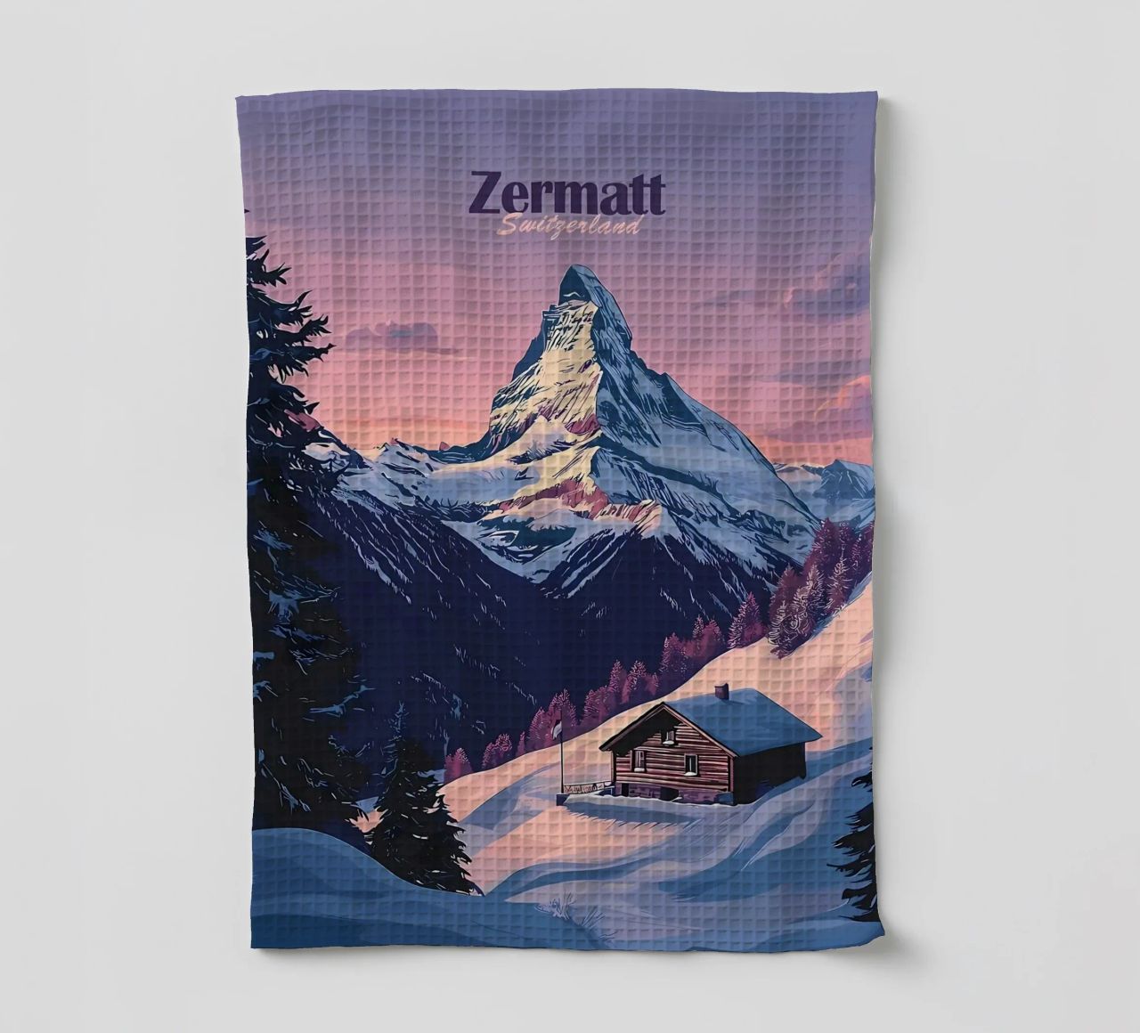 Zermatt Schweiz Bergblick Geschirrtuch von Ginnery