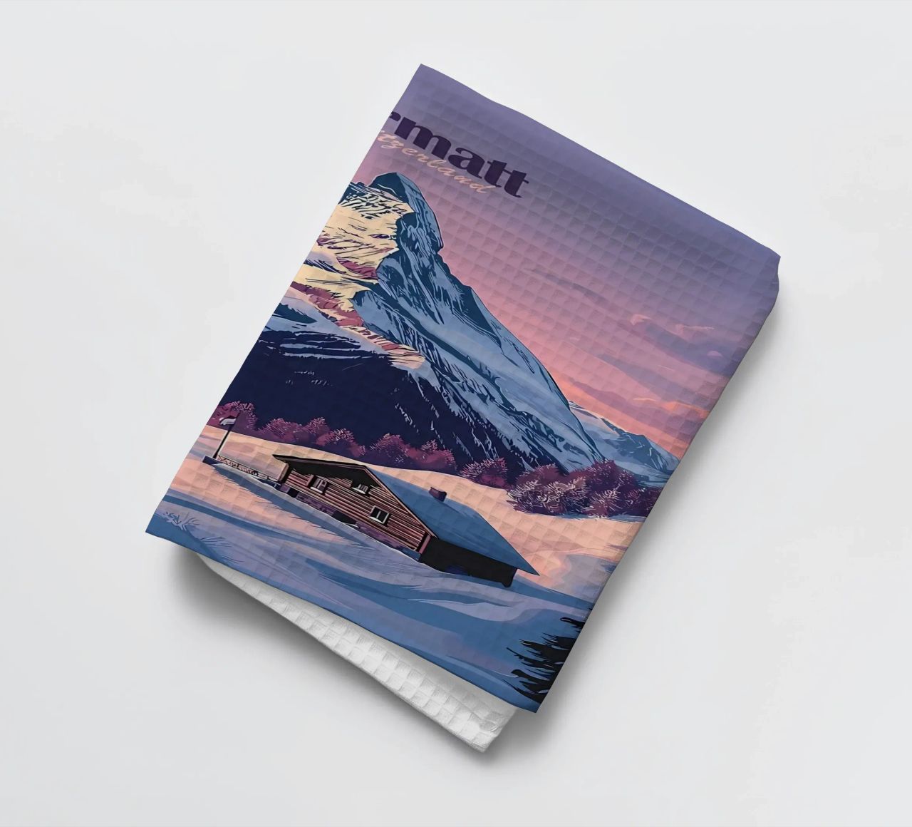 Zermatt Schweiz Bergblick Geschirrtuch von Ginnery