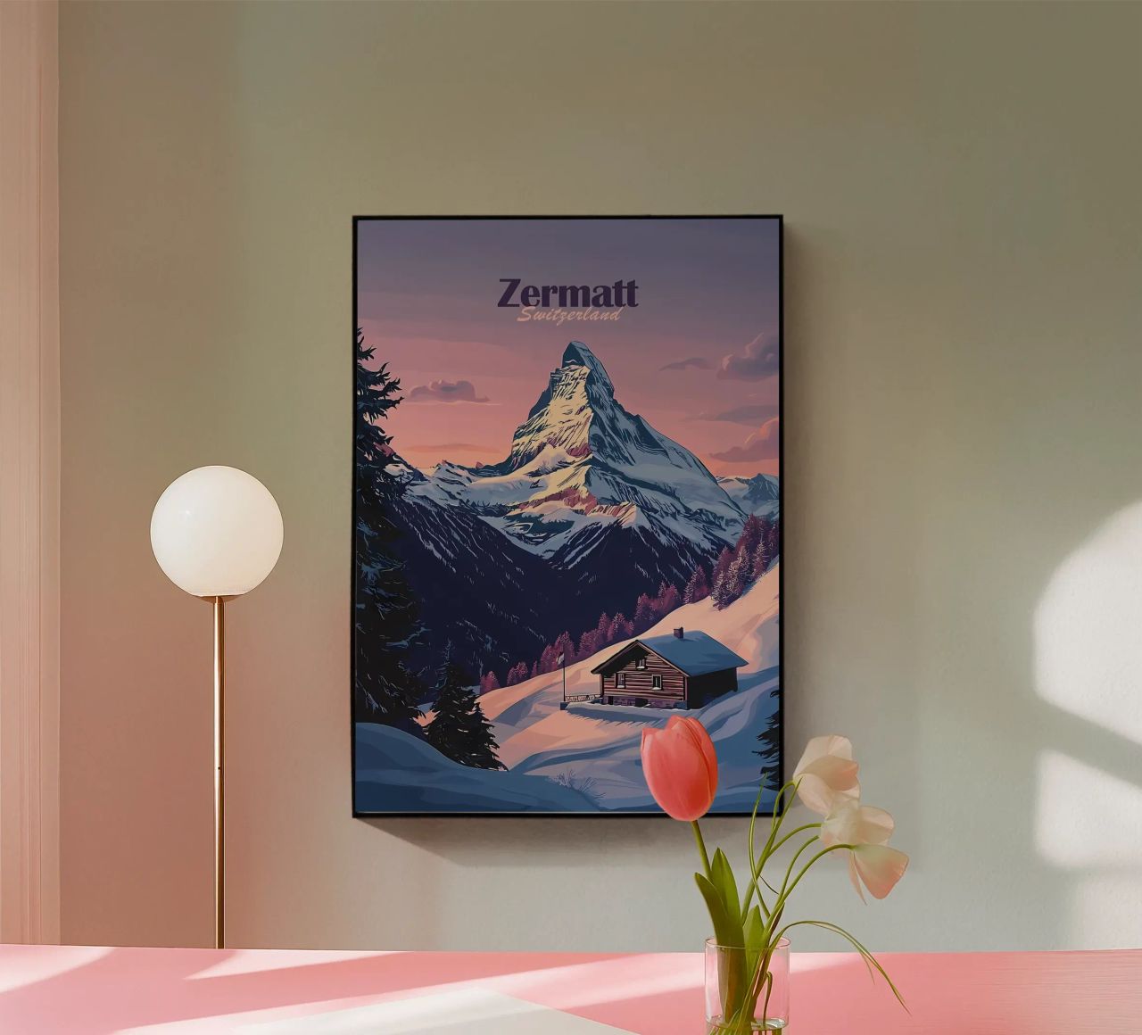 Zermatt Schweiz Bergblick Acryl-Glas von Ginnery