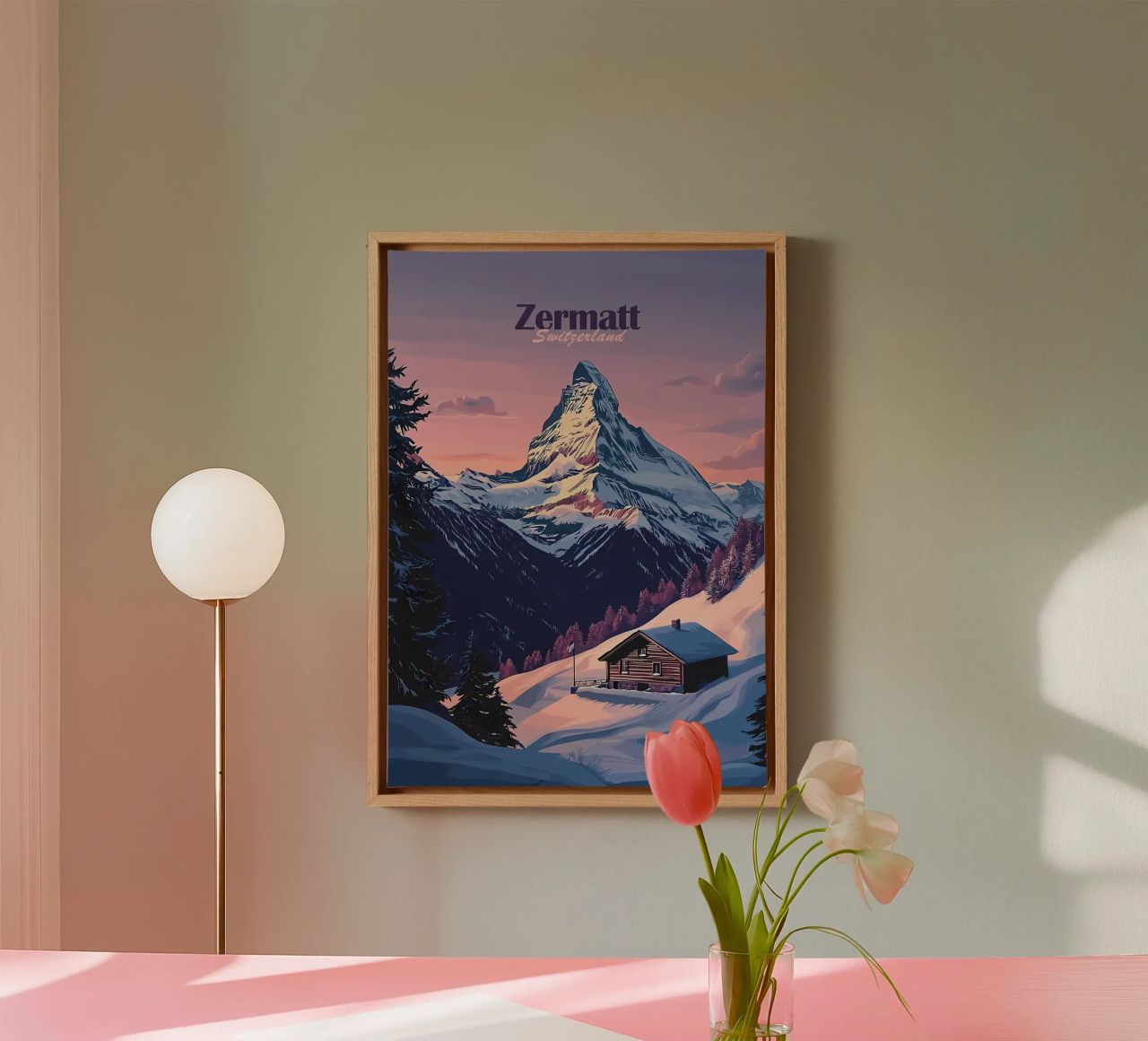 Zermatt Schweiz Bergblick Leinwand von Ginnery