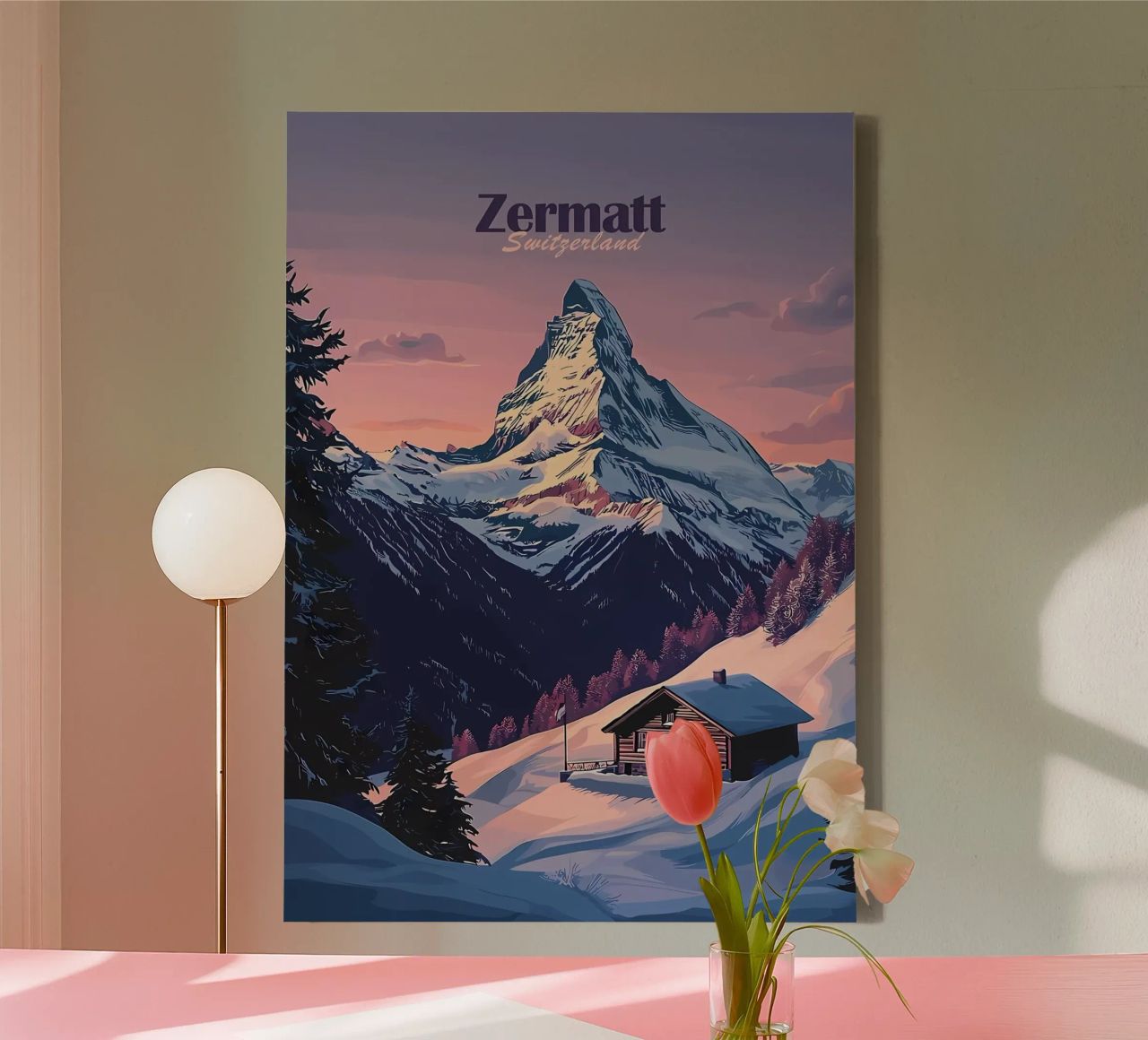 Zermatt Schweiz Bergblick Leinwand von Ginnery