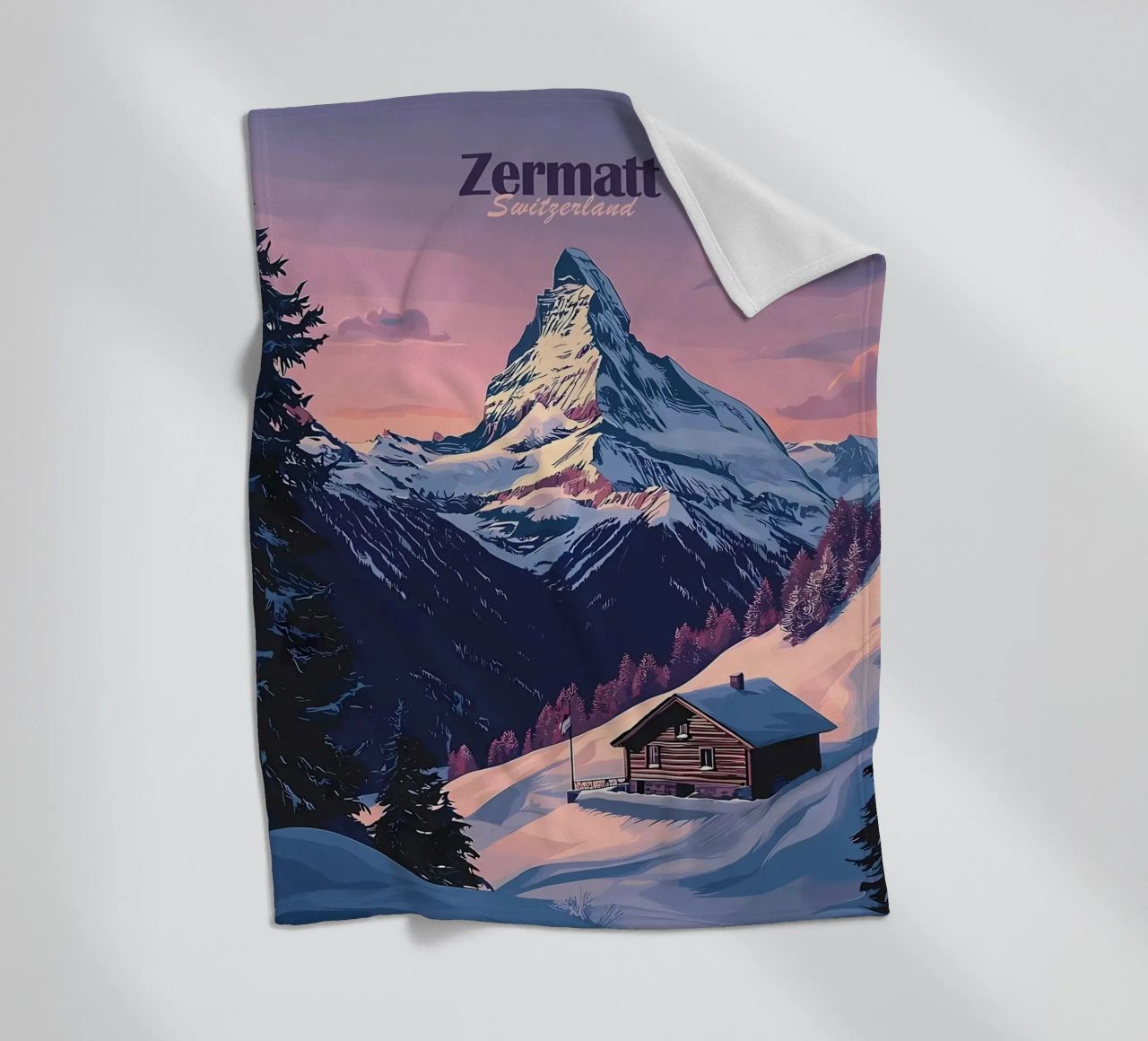 Zermatt Schweiz Bergblick Fleecedecke von Ginnery