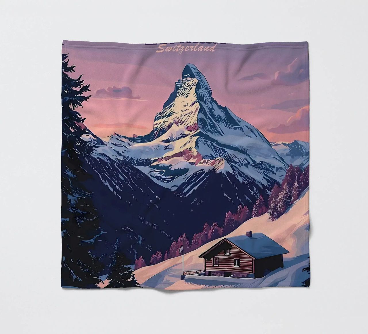 Zermatt Schweiz Bergblick Fleecedecke von Ginnery