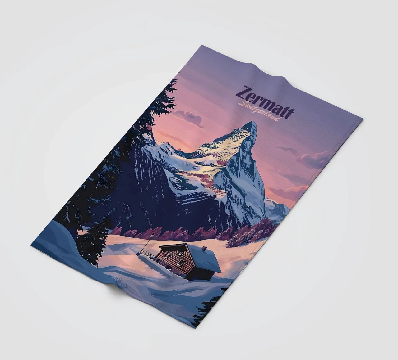 Zermatt Schweiz Bergblick Fleecedecke von Ginnery