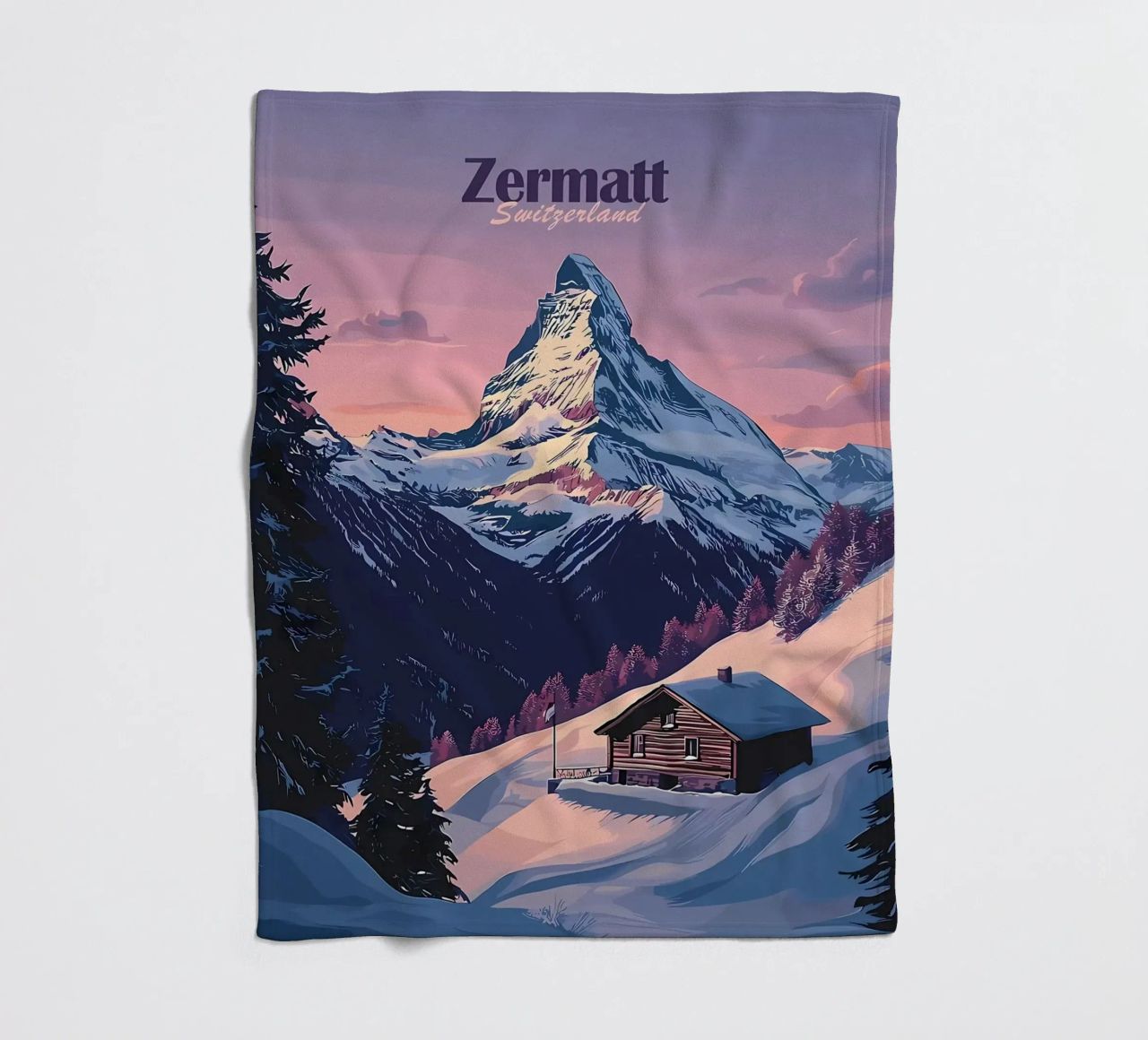 Zermatt Schweiz Bergblick Fleecedecke von Ginnery