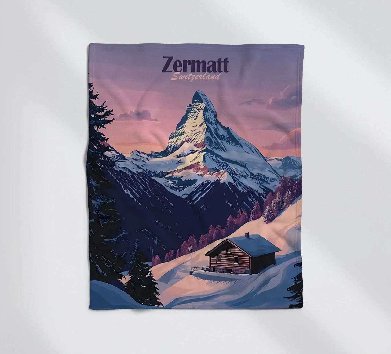 Zermatt Schweiz Bergblick Fleecedecke von Ginnery