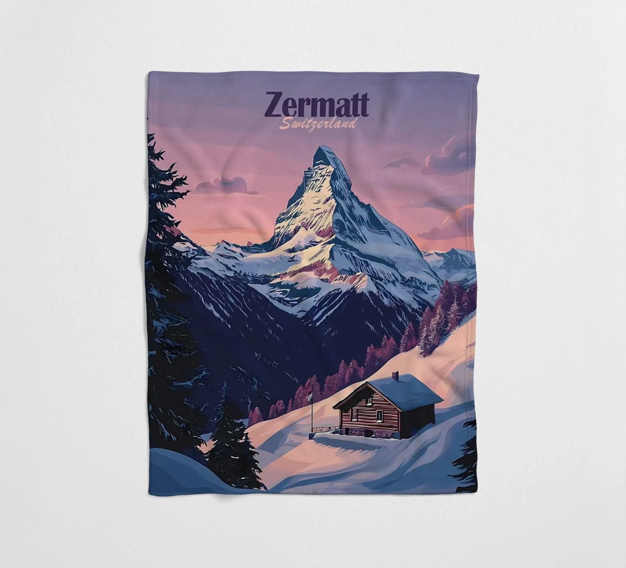 Zermatt Schweiz Bergblick Fleecedecke von Ginnery