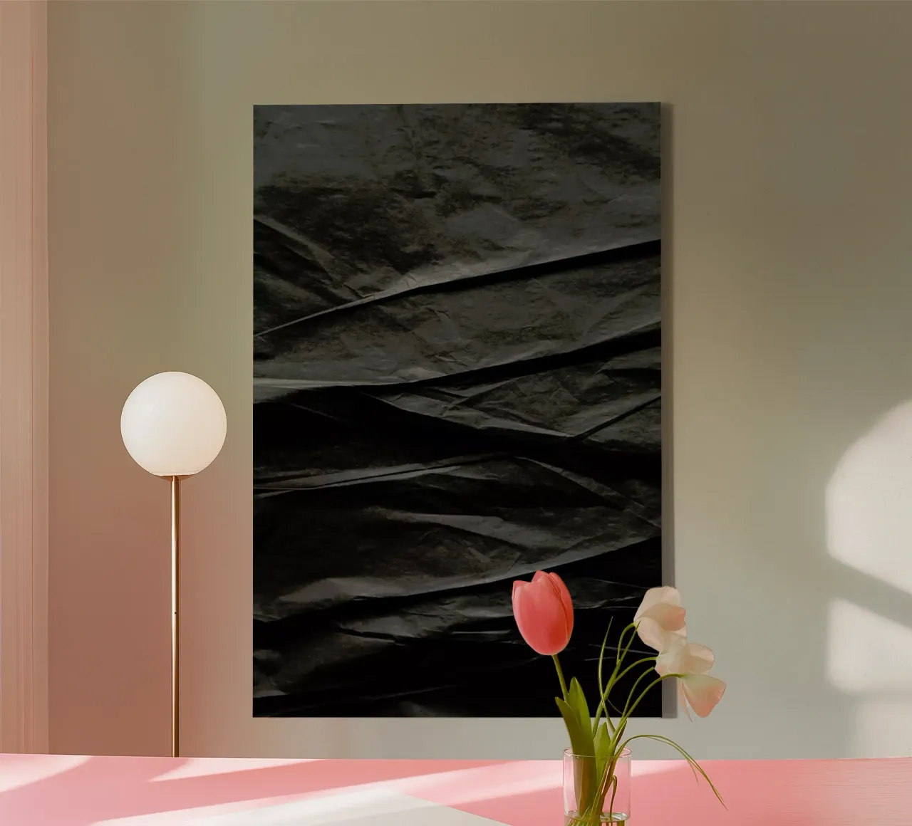 Black Paper Mountains canvas with Floater frame by Studio Nahili