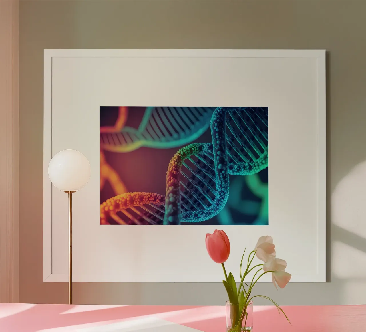 DNA-Entdeckung Poster mit Kunststoffrahmen von Delaplane