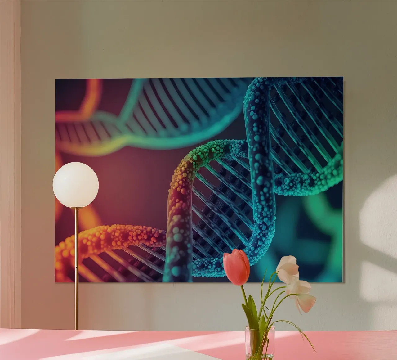 DNA-Entdeckung Poster mit Kunststoffrahmen von Delaplane