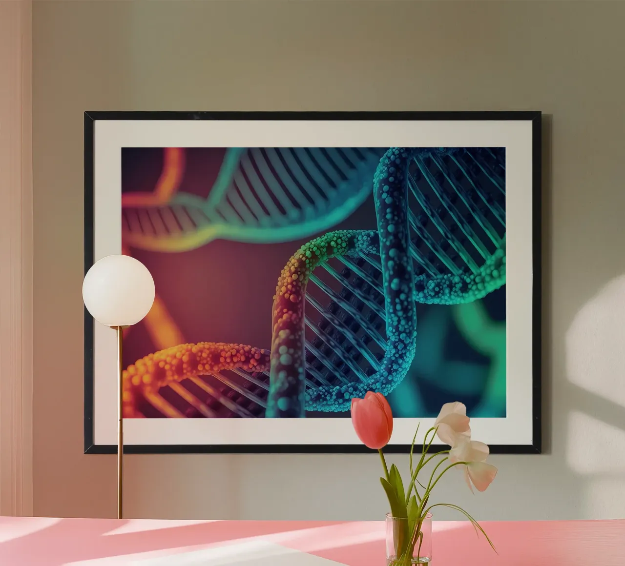 DNA-Entdeckung Poster mit Kunststoffrahmen von Delaplane