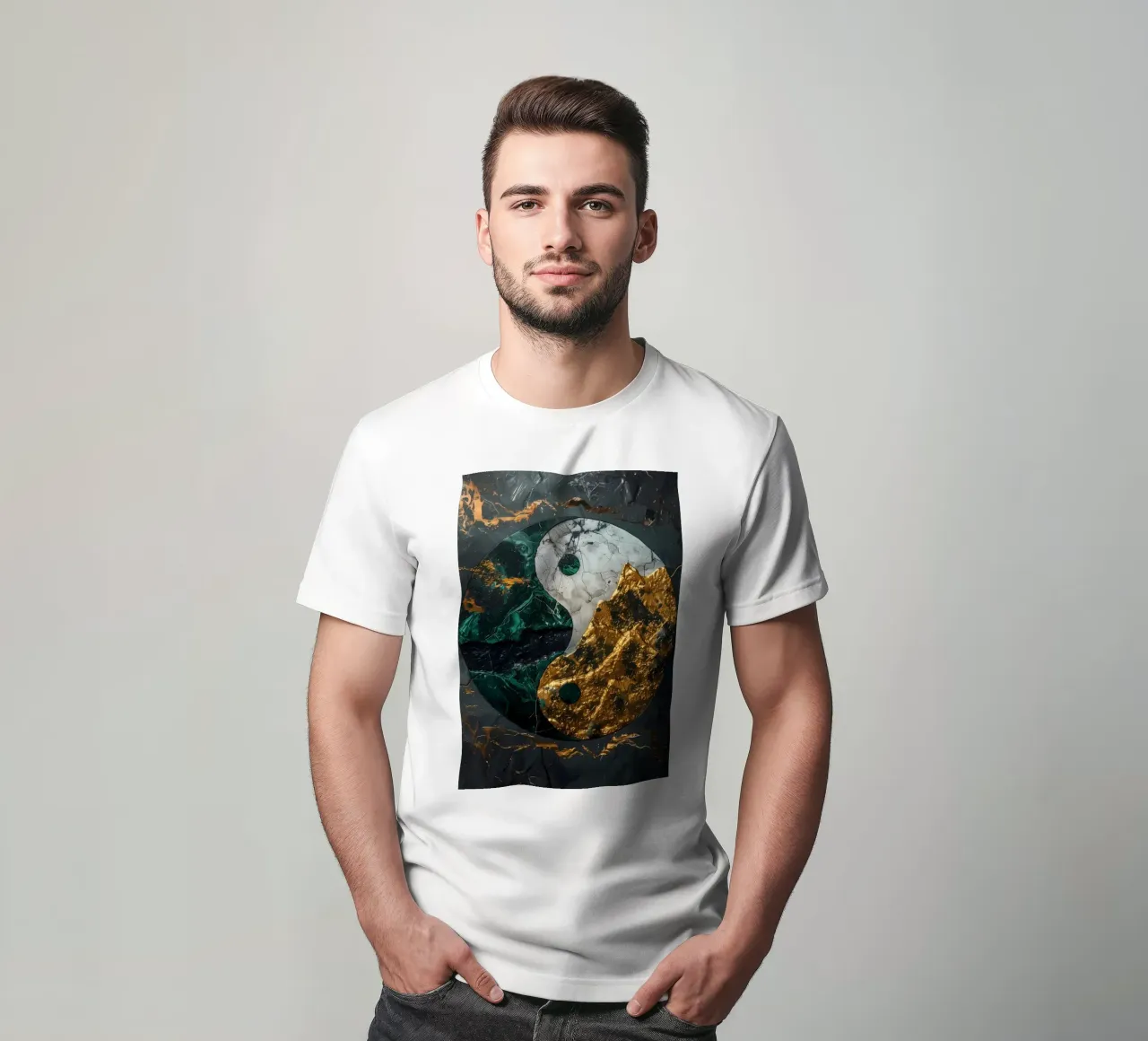 Yin Yang Kintsugi Harmony t-shirt by Mikesell