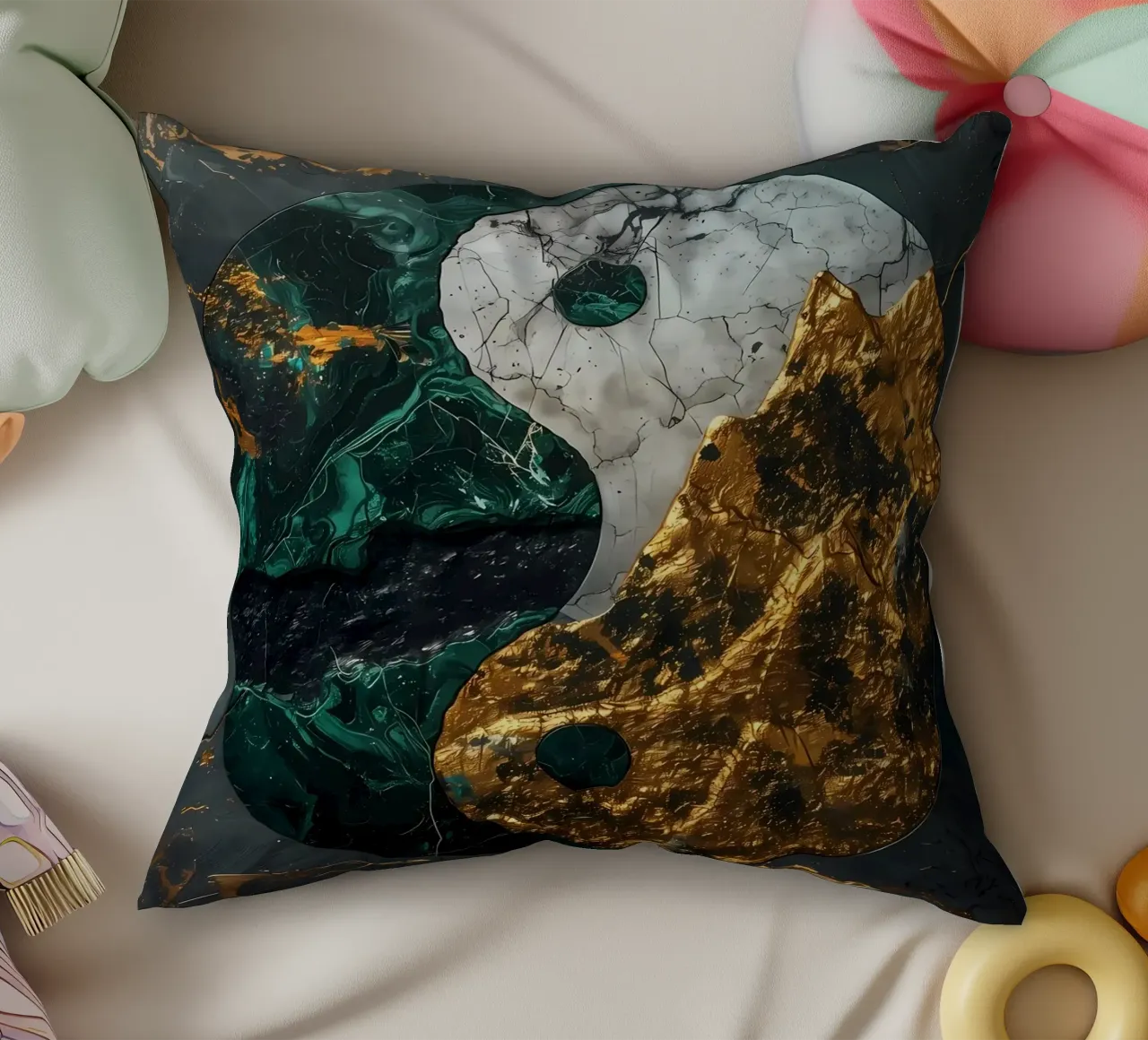Armonia Yin Yang Kintsugi cuscino da Mikesell