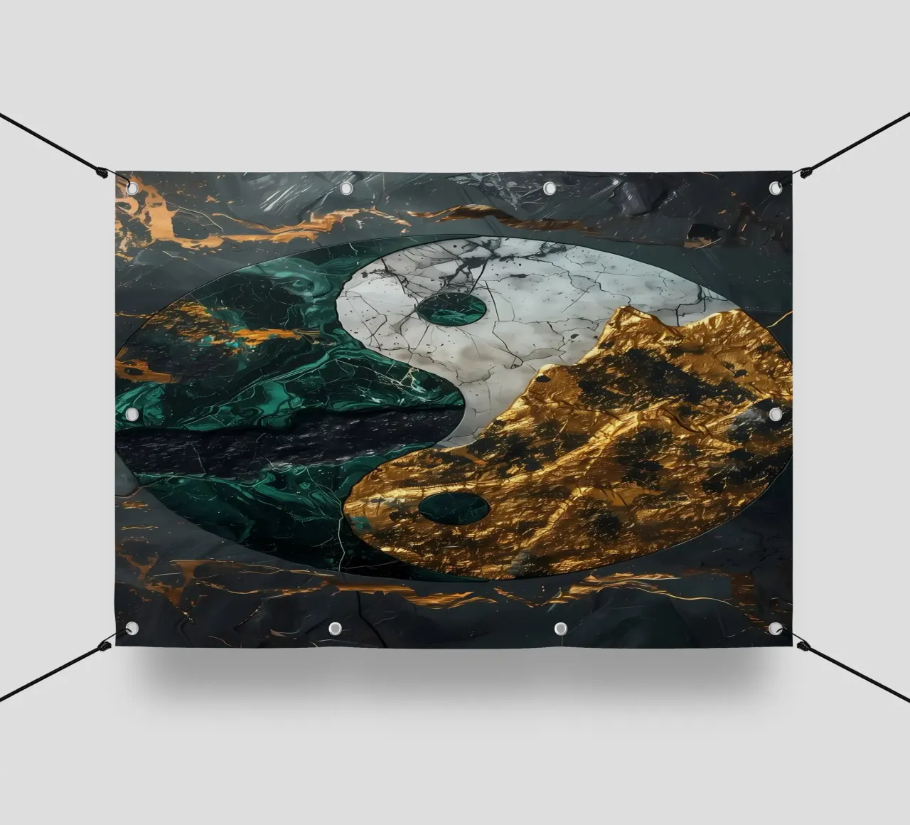 Armonia Yin Yang Kintsugi telo in pvc da Mikesell